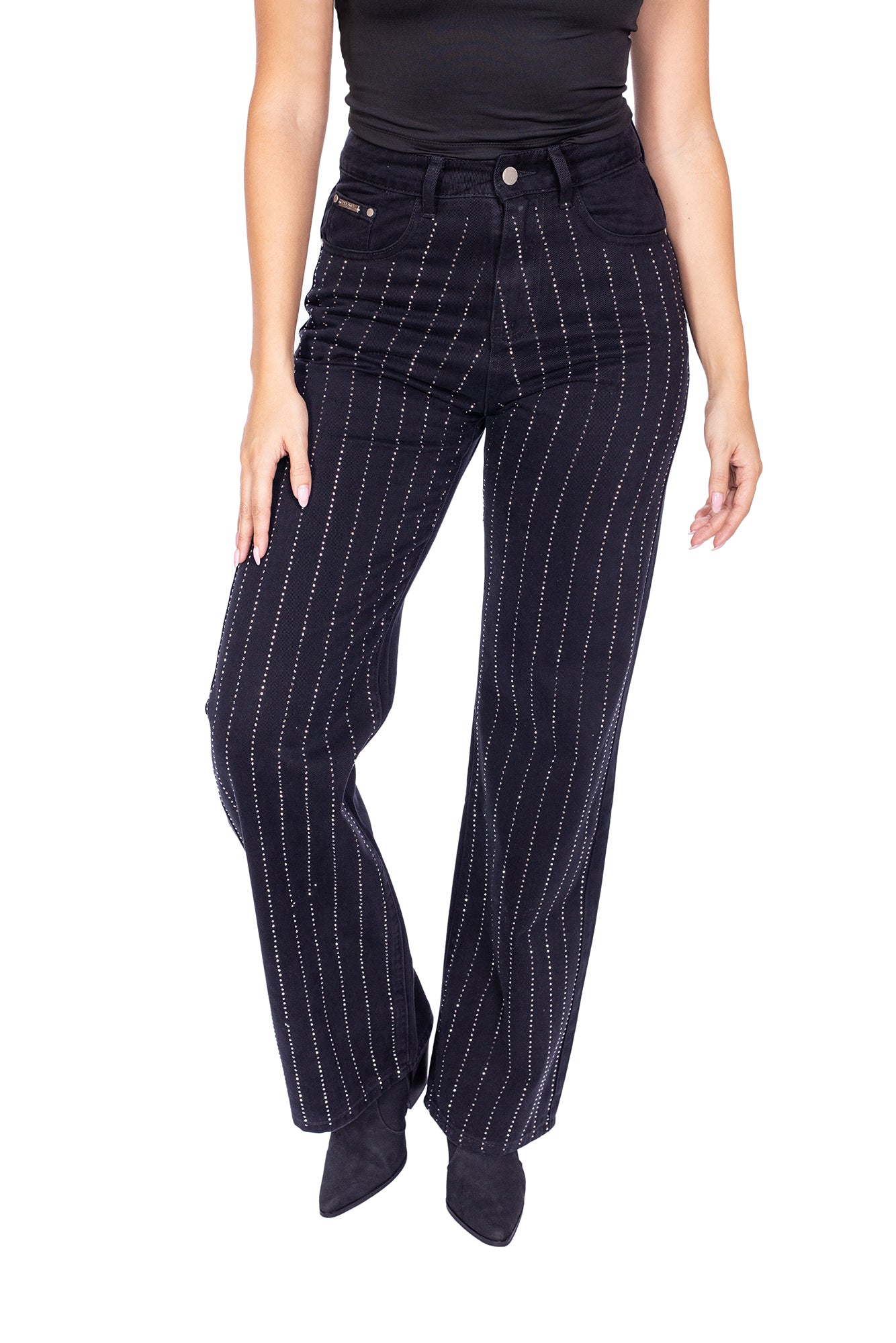 JEAN CON BRILLOS WIDE LEG