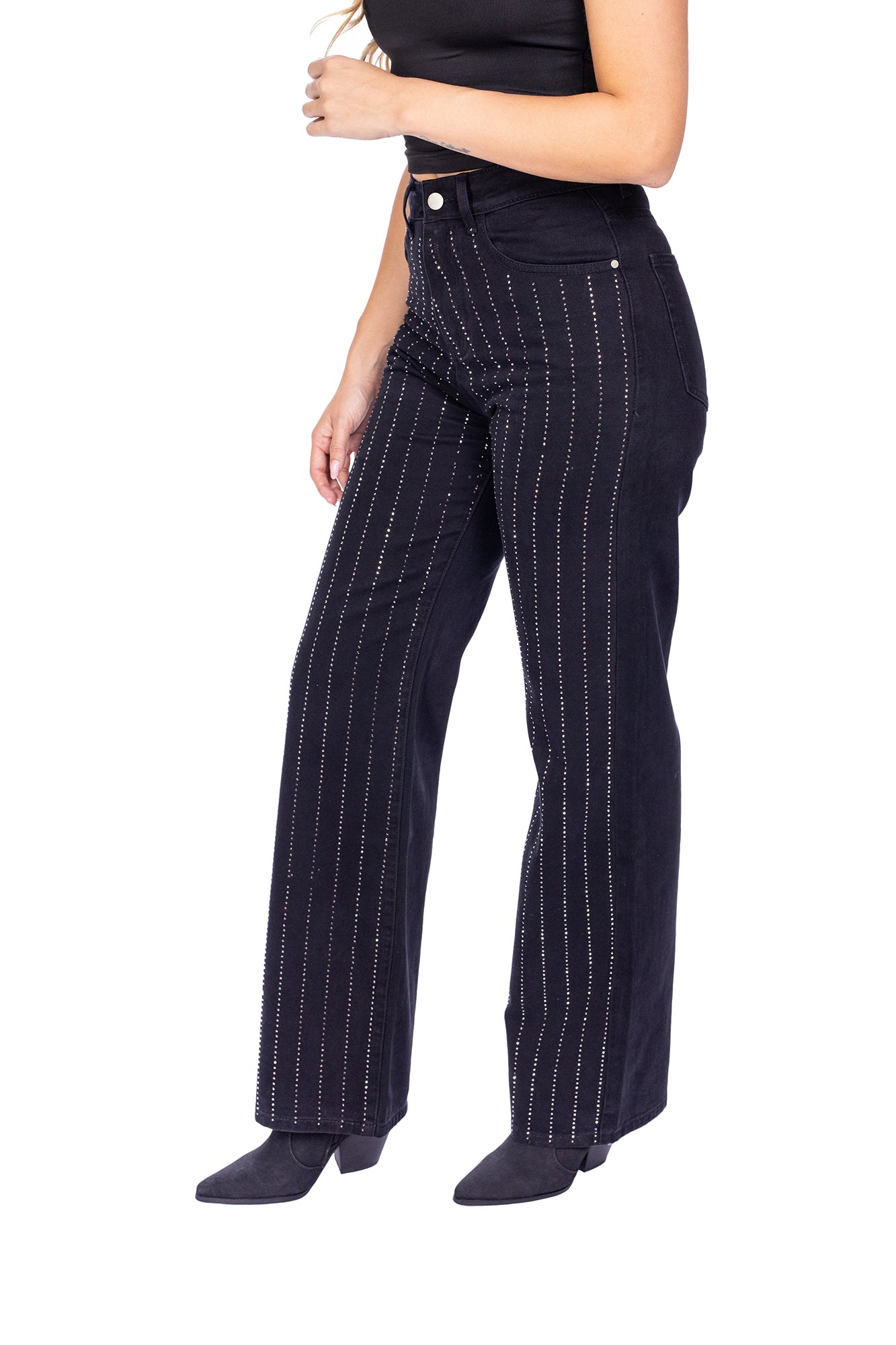 JEAN CON BRILLOS WIDE LEG