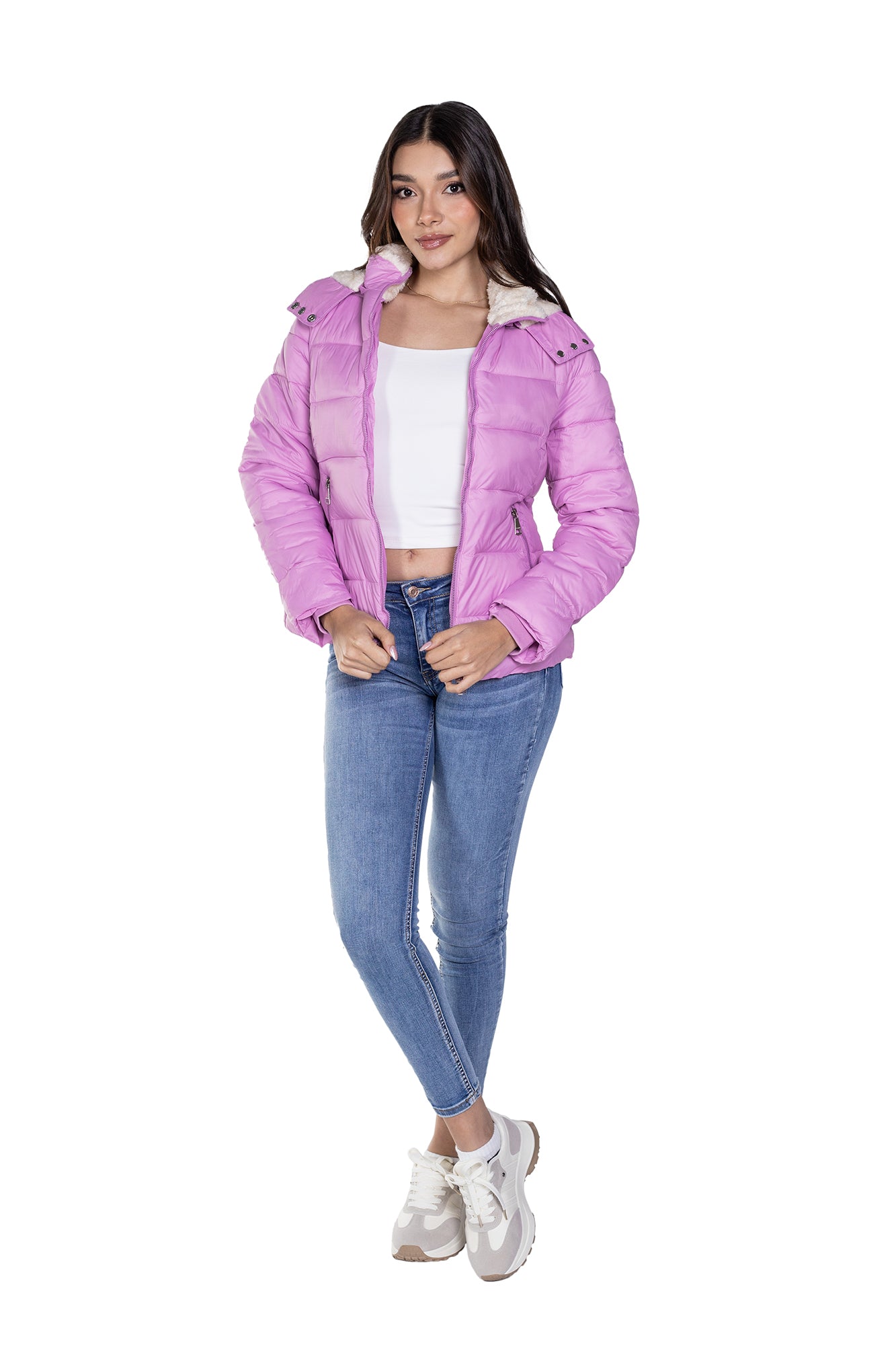 Chaqueta Padded Con Ovejero Para Mujer