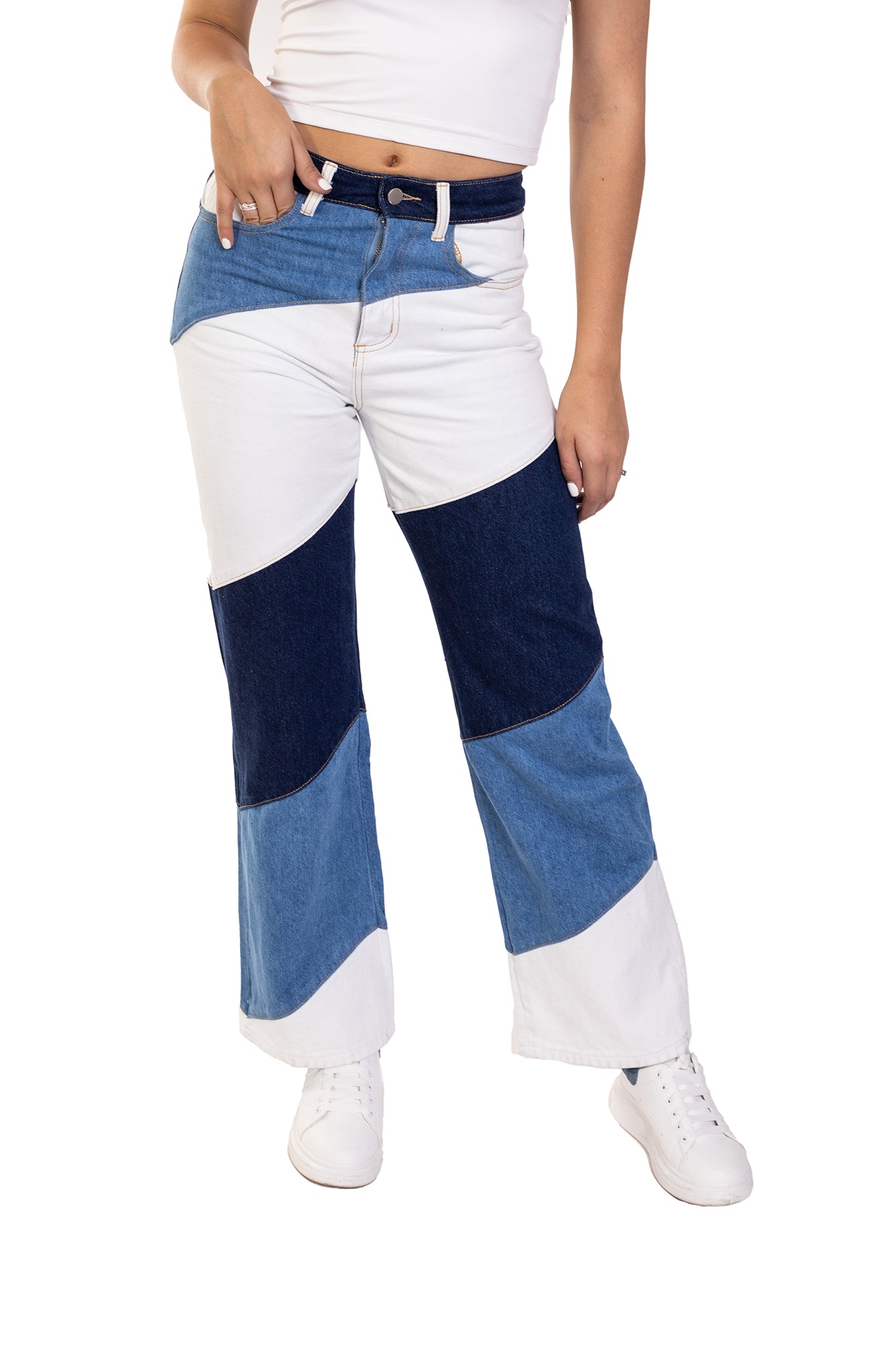 JEANS WIDE LEG PATCHWORK