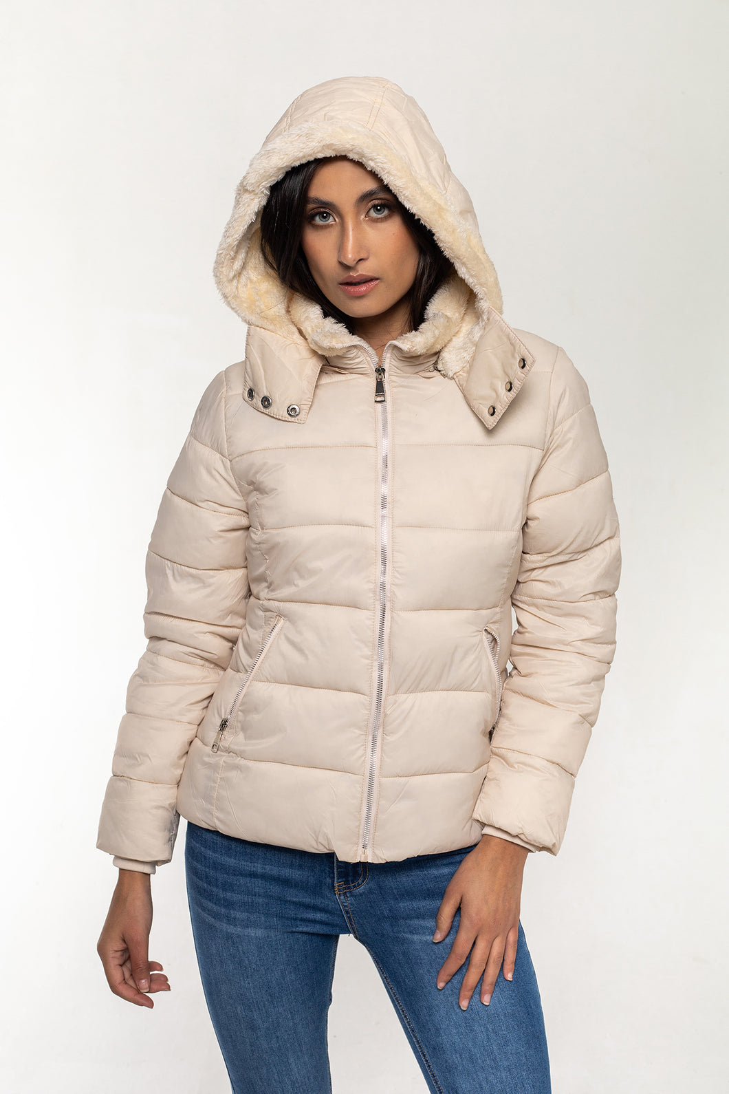 Chaqueta Padded Con Ovejero Para Mujer