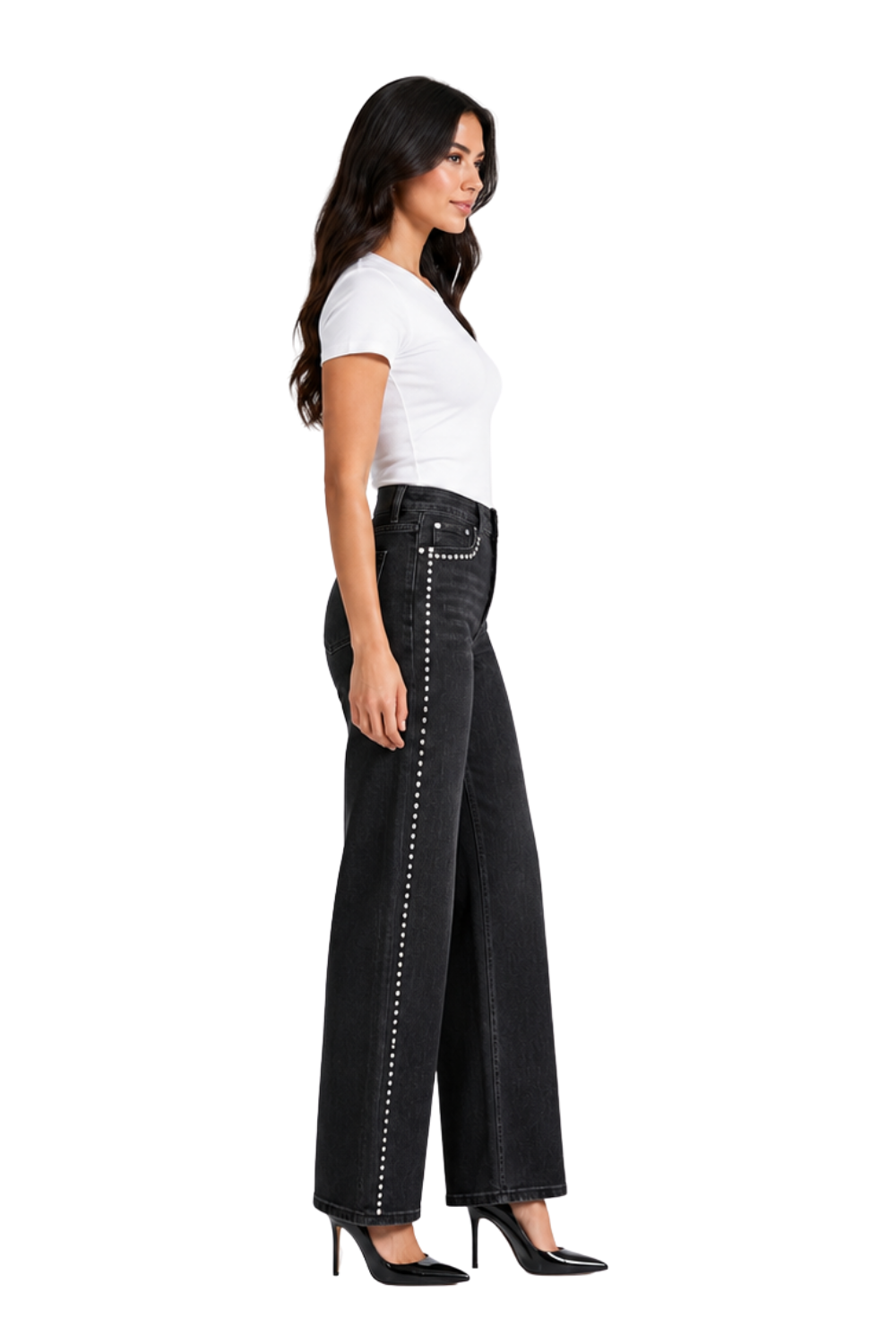 Jean Mujer con perlas