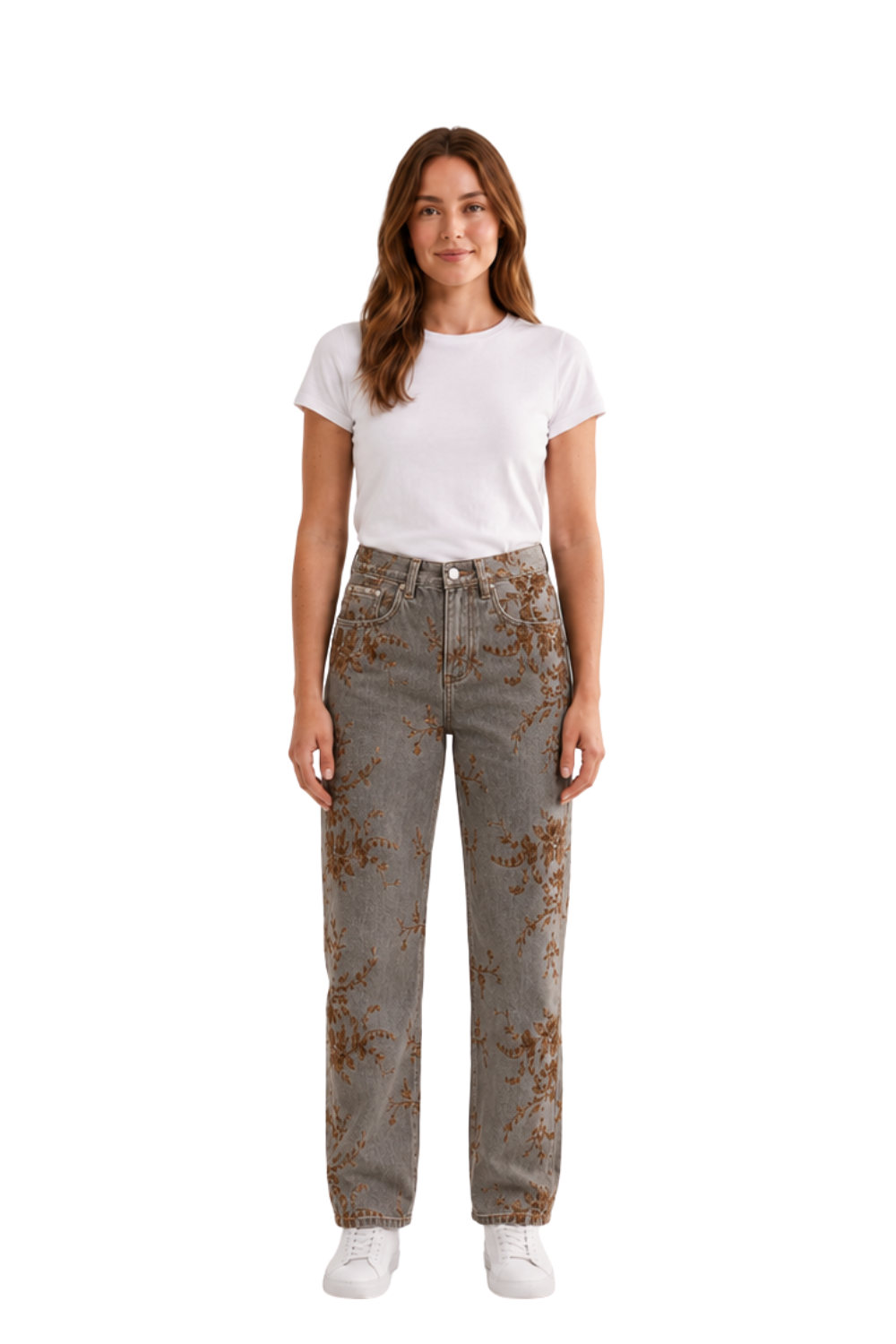 Jean Mujer Bordado Floral