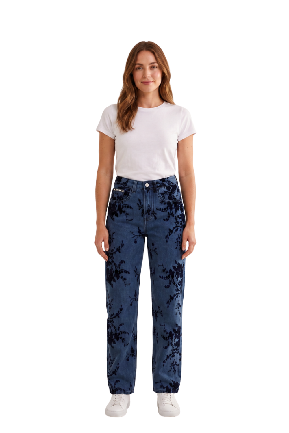 Jean Mujer Bordado Floral