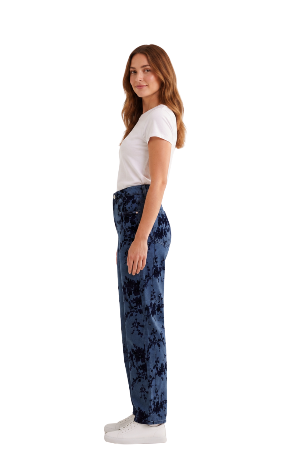 Jean Mujer Bordado Floral