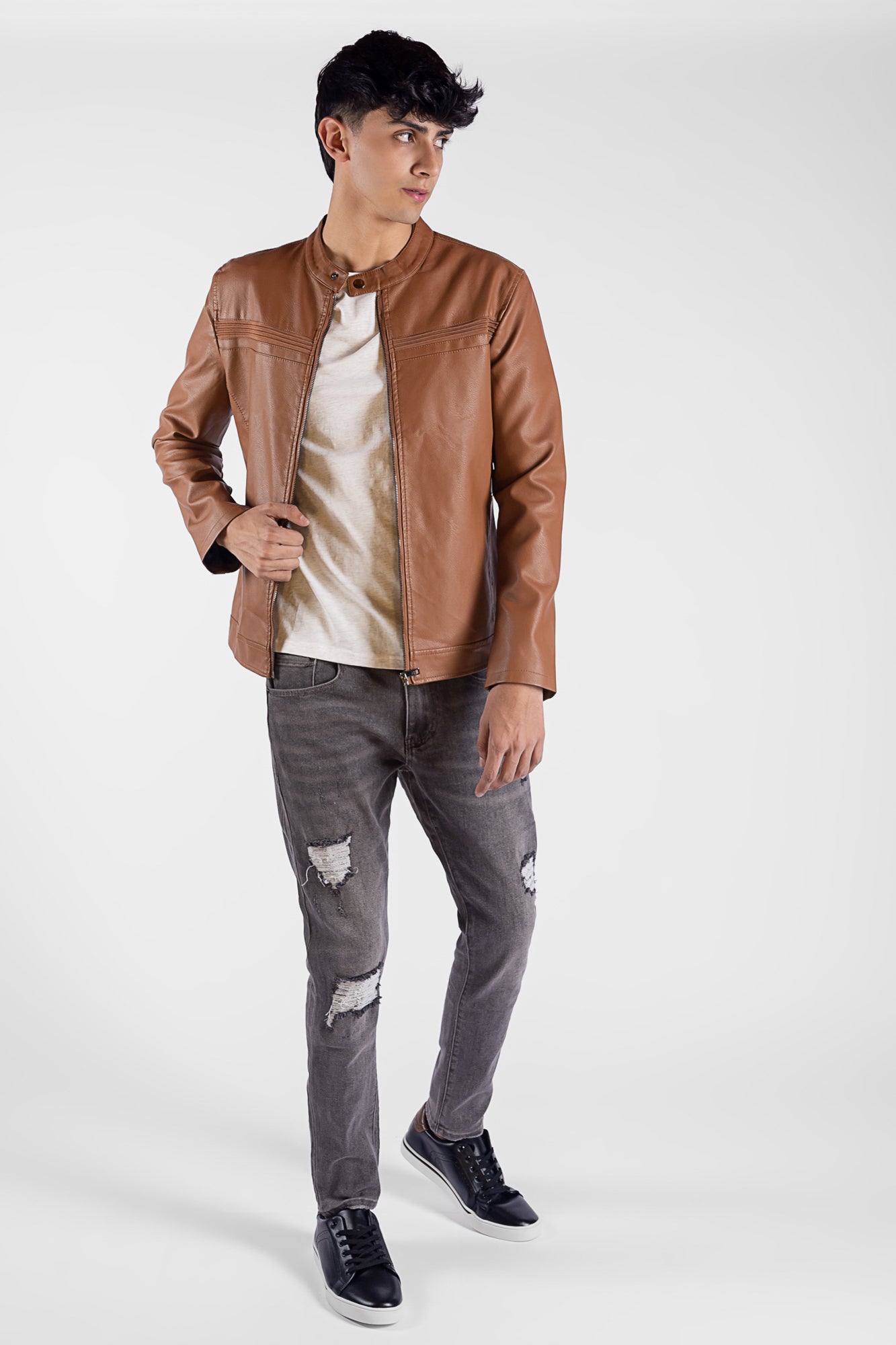 Chaqueta Tipo Cuero Para Hombre