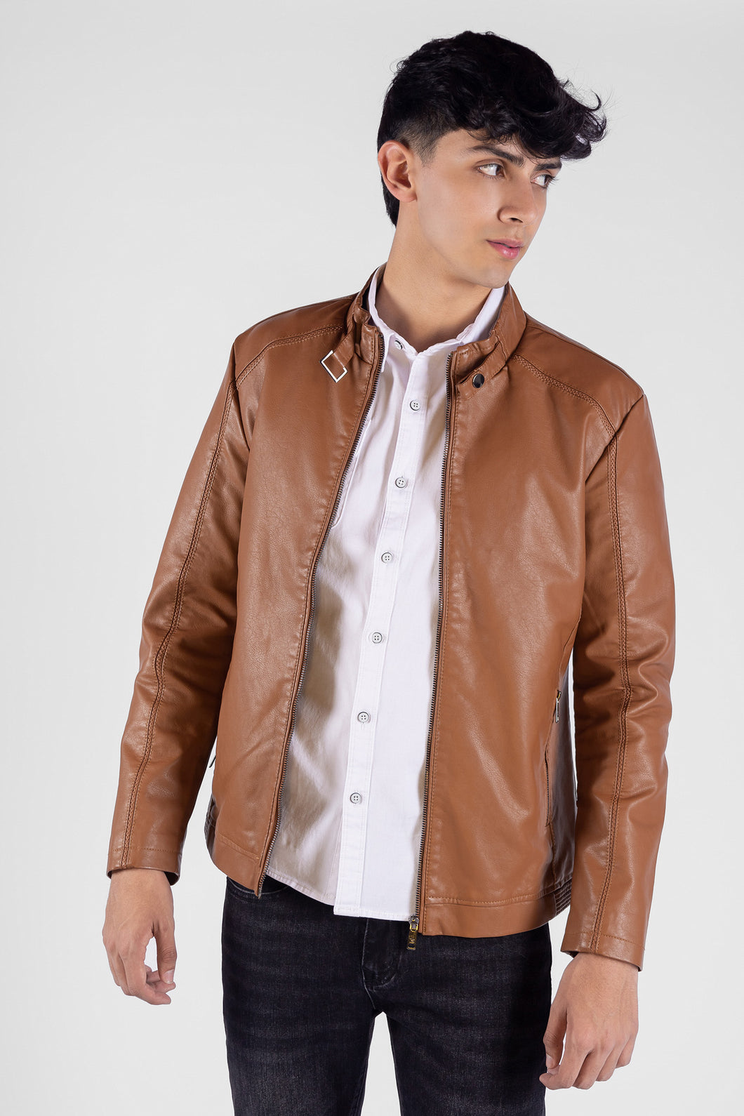 Chaqueta Tipo Cuero - Hombre