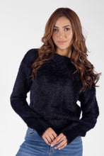 Cargar imagen en el visor de la galería, Sweater Peludo Negro Para Mujer
