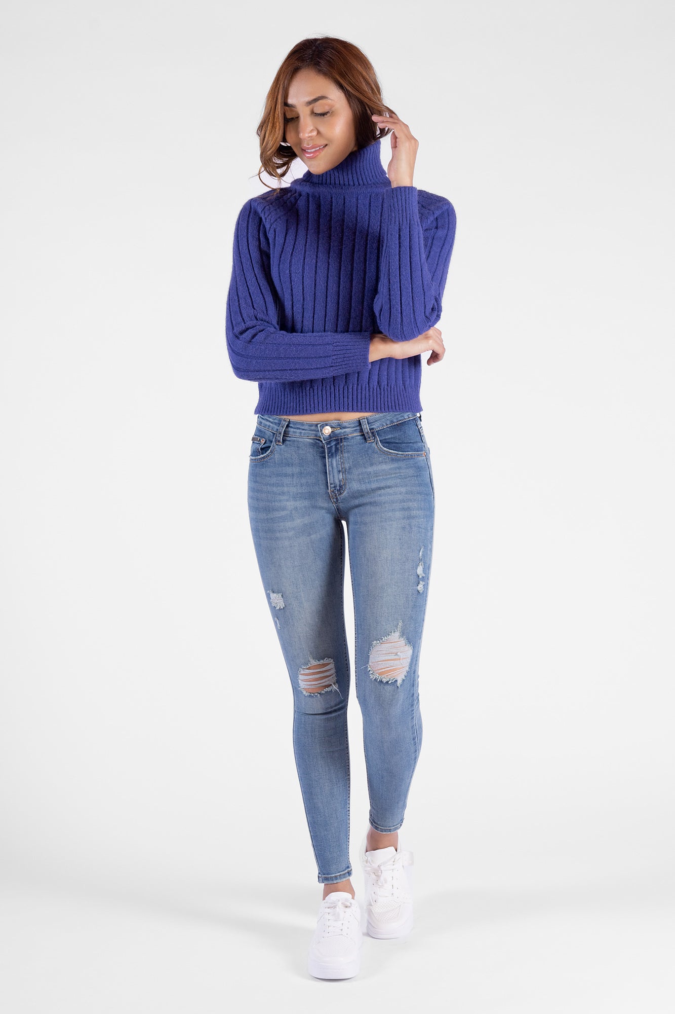 Sweater Cuello Alto Para Mujer