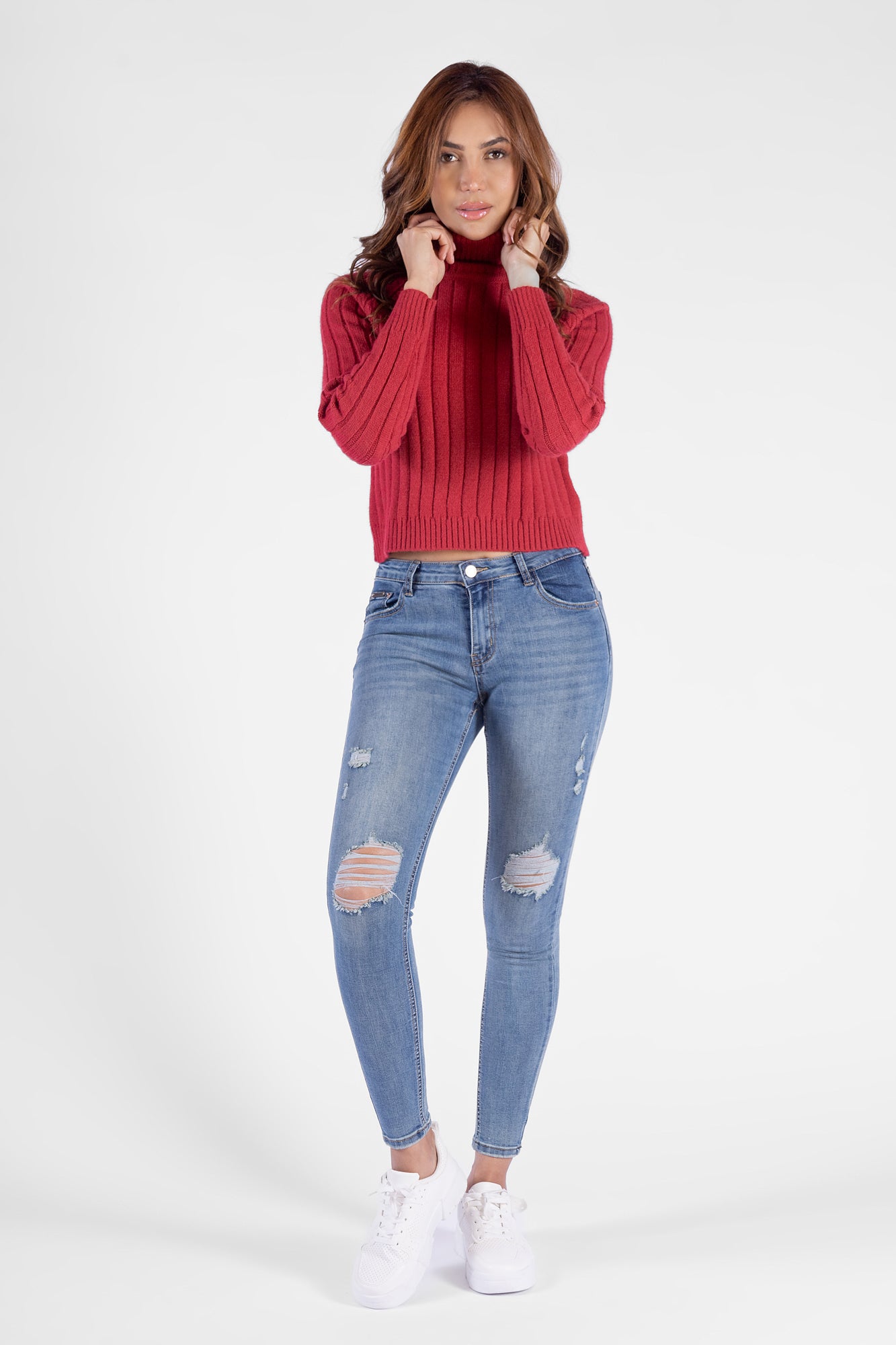 Sweater Cuello Alto Para Mujer