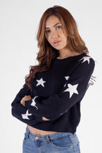 Cargar imagen en el visor de la galería, Sweater Estrellas Negro Para Mujer
