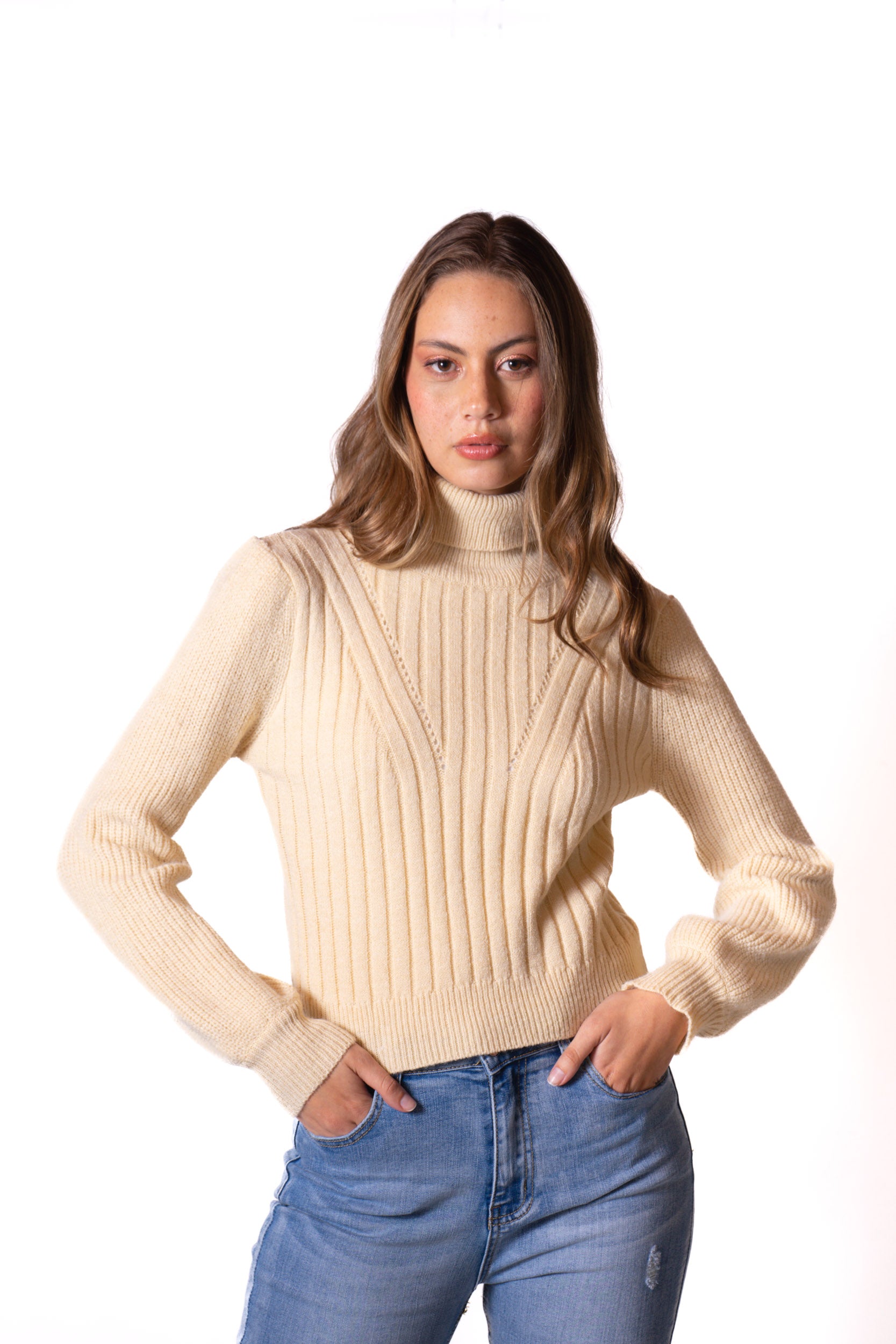 Sweater Cuello Alto Para Mujer