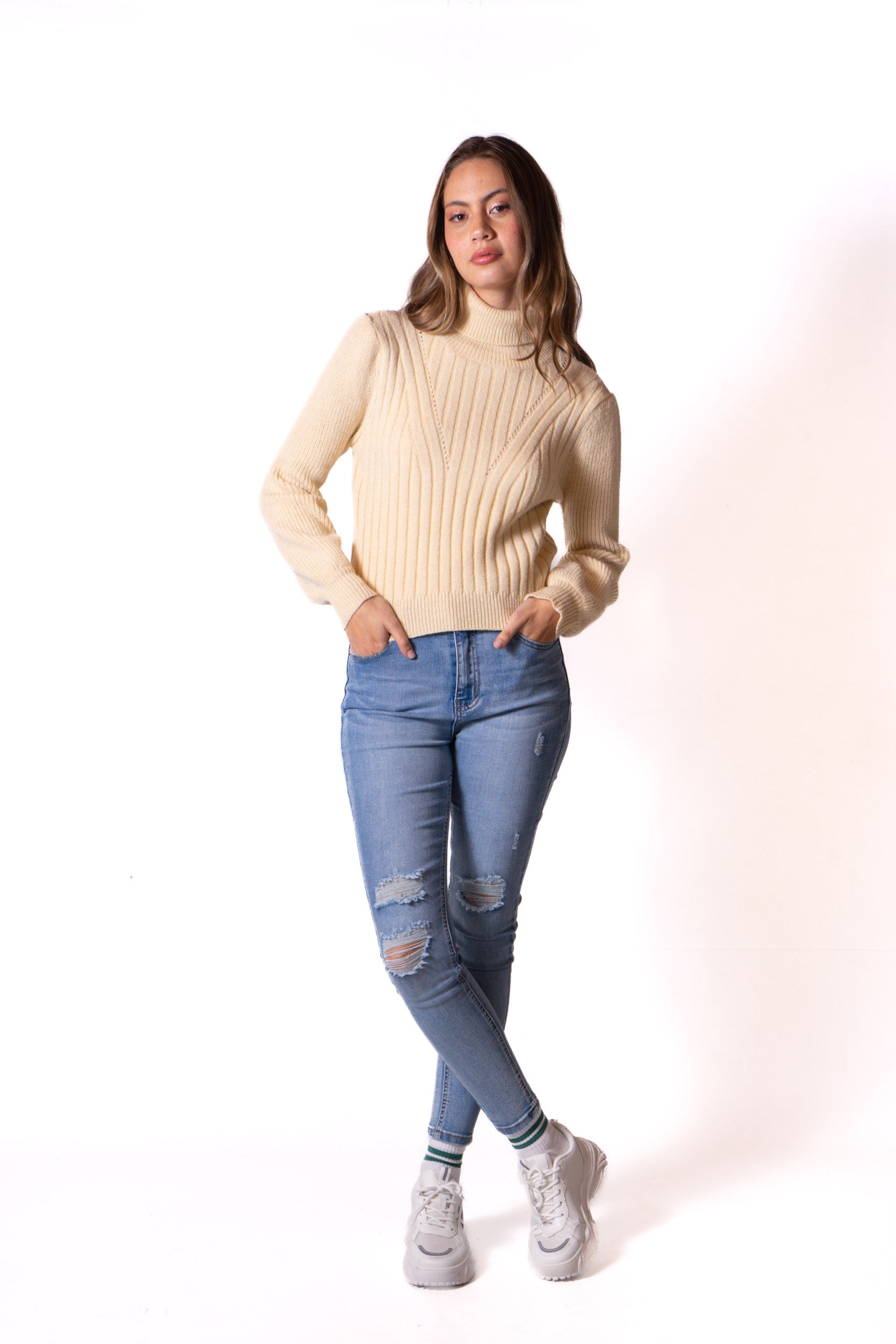 Sweater Cuello Alto Para Mujer