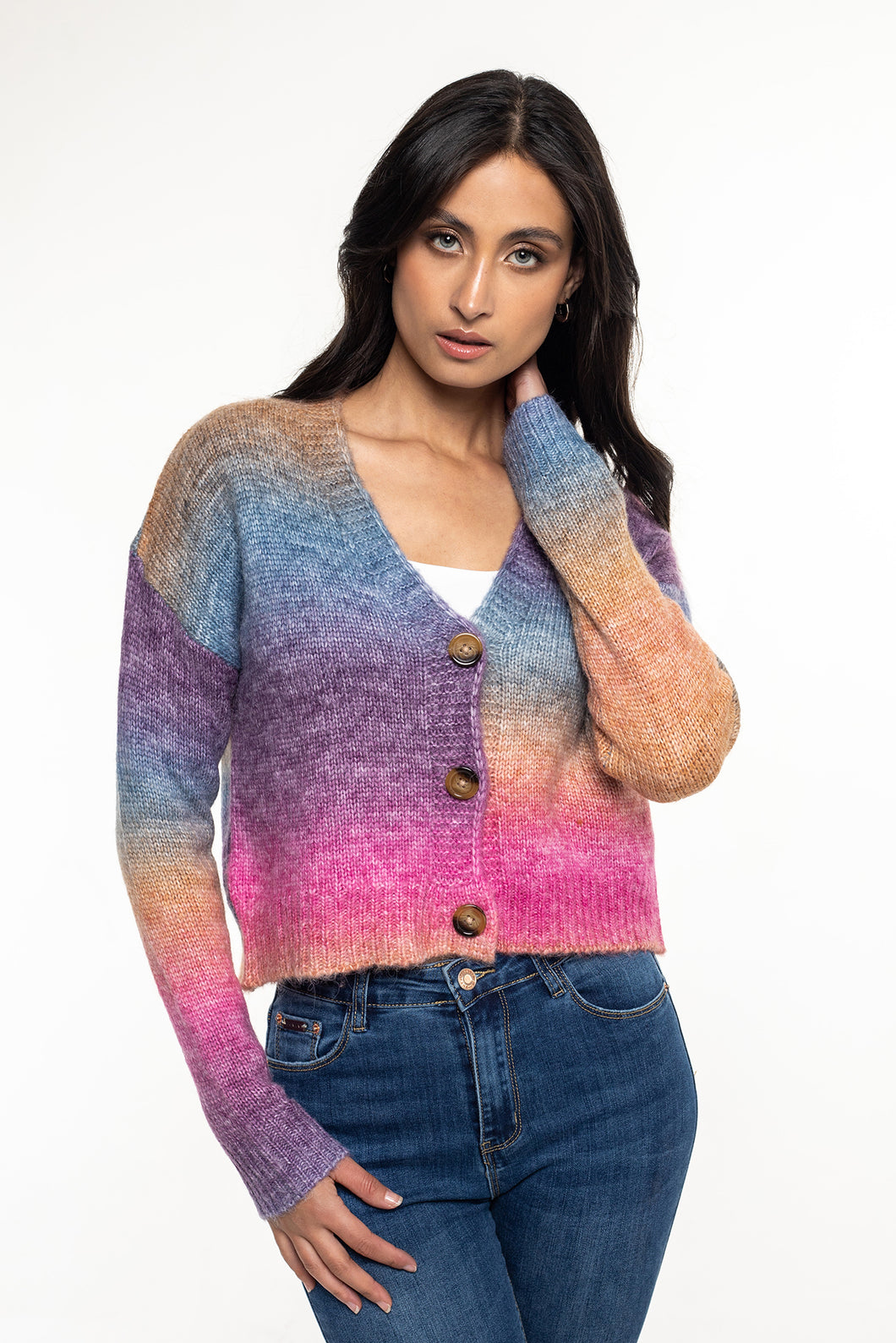 Sweater Con Botones Degrade Para Mujer