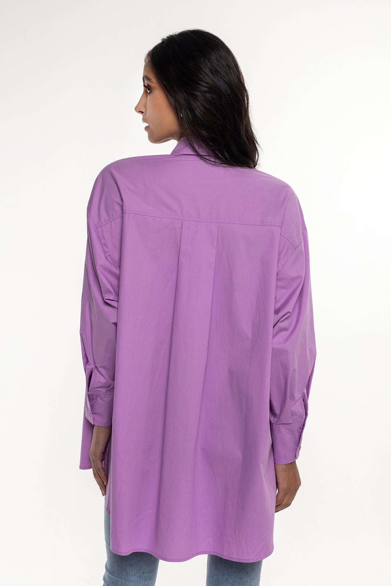 Camisa Larga Oversize Para Mujer