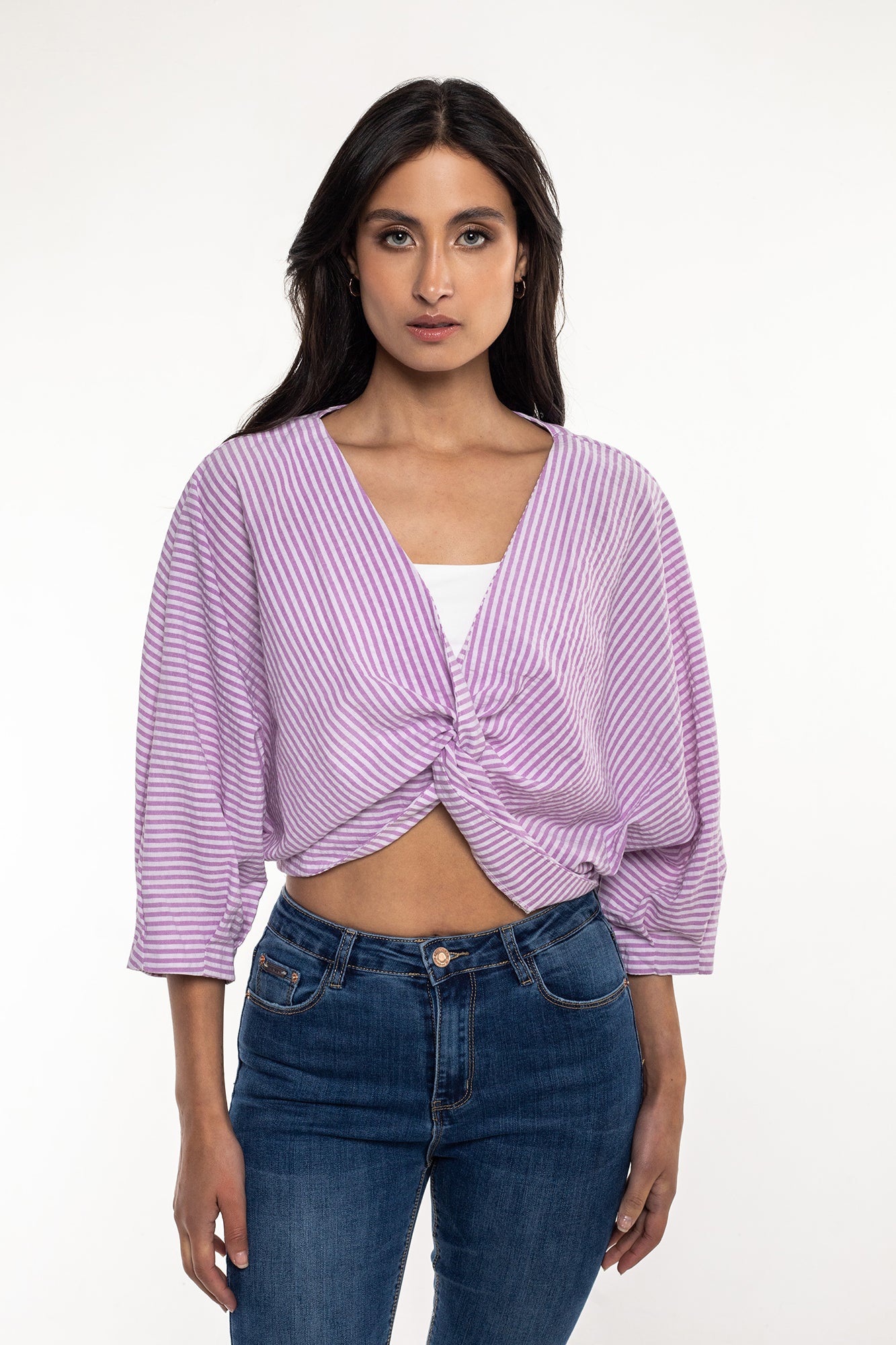 Blusa Frunce Oversize Para Mujer