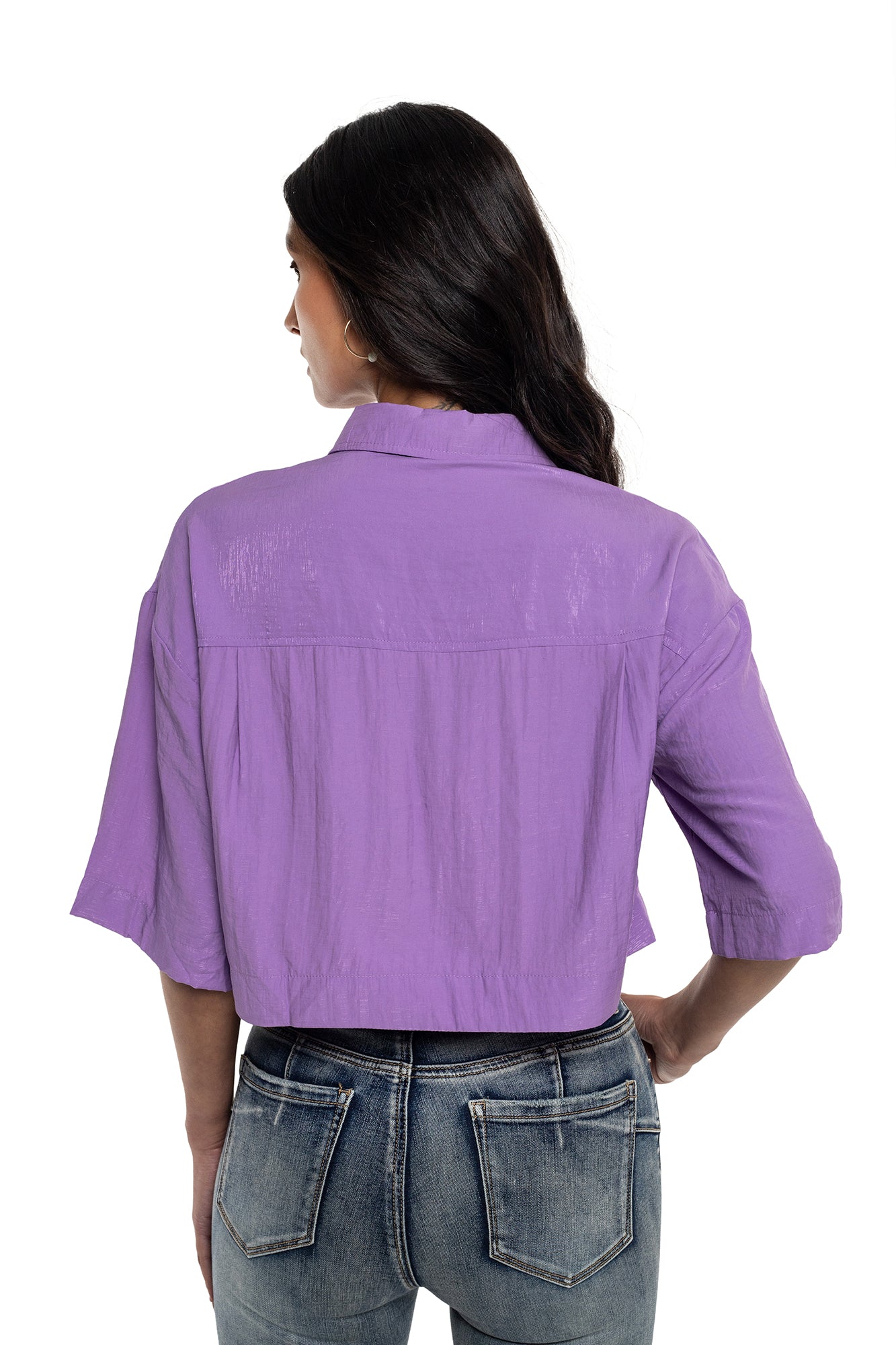 Camisa Cropped Oversize Para Mujer