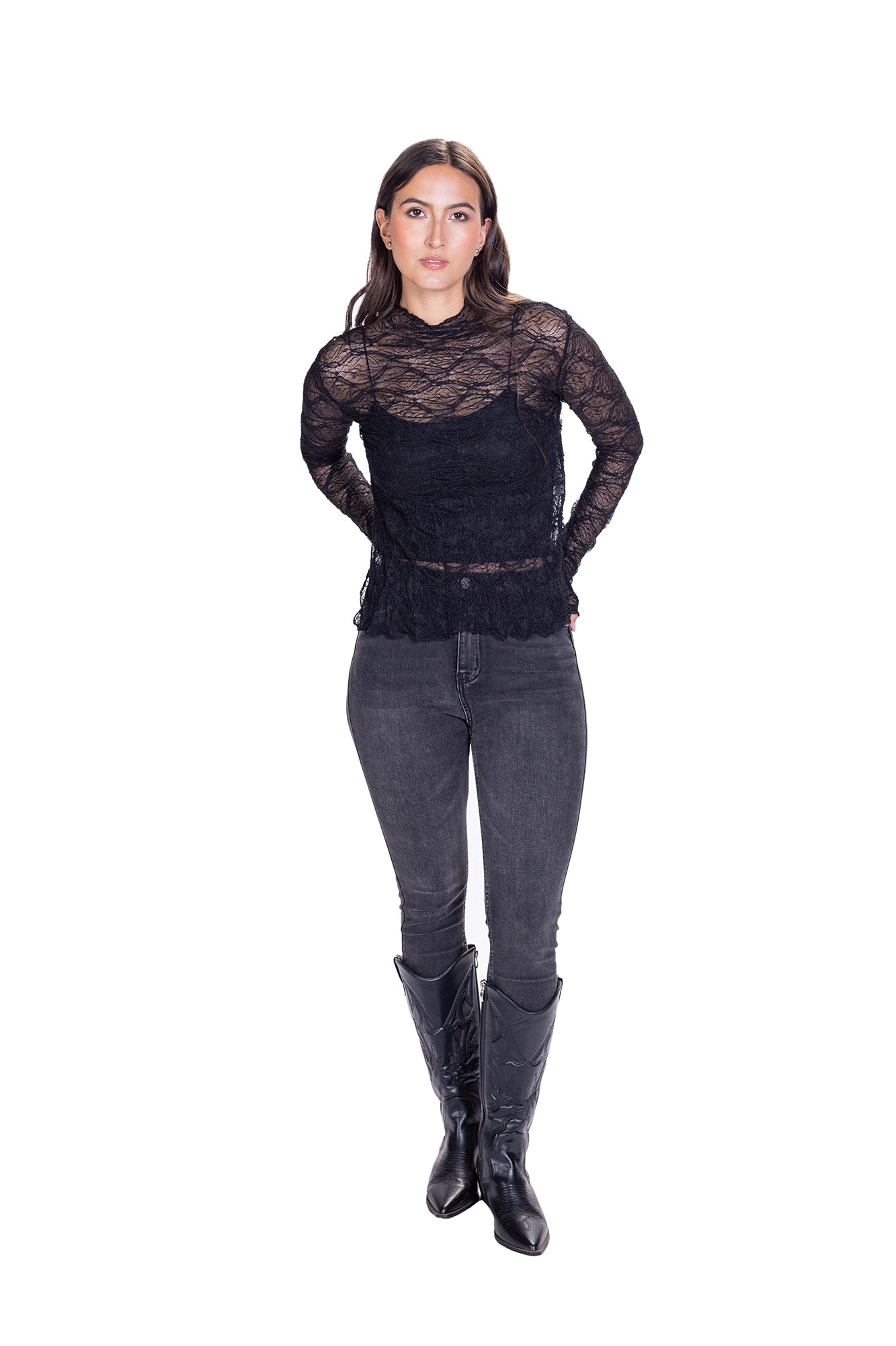 BLUSA EN MALLA PARA MUJER