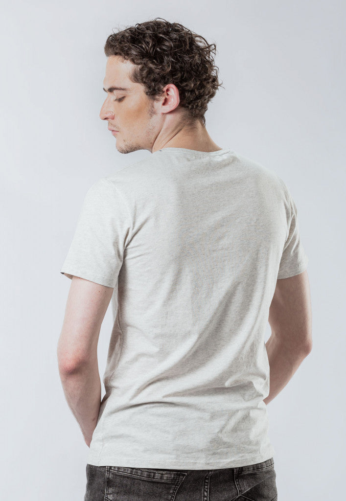 Camiseta Básica Color Beige Claro Para Hombre