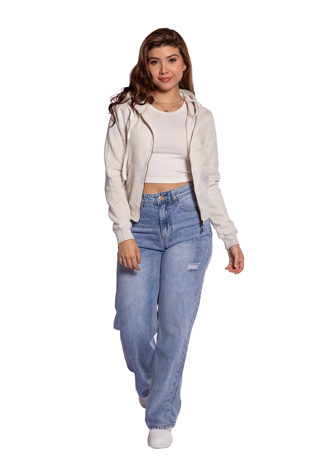 Hoodie Gris Para Mujer