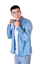 Cargar imagen en el visor de la galería, Camisa Azul Para Hombre
