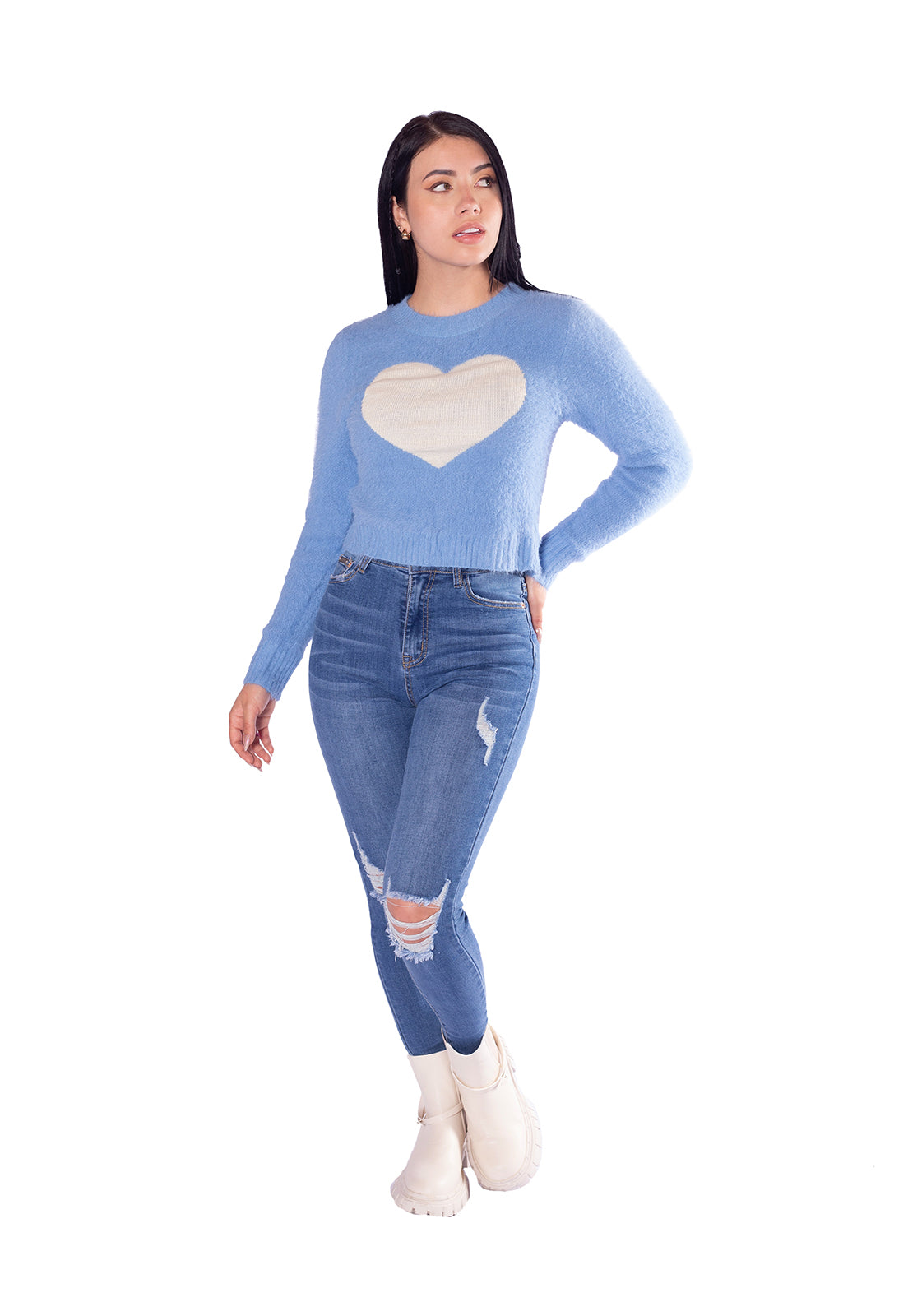 Sweater Heart Afelpado Para Mujer