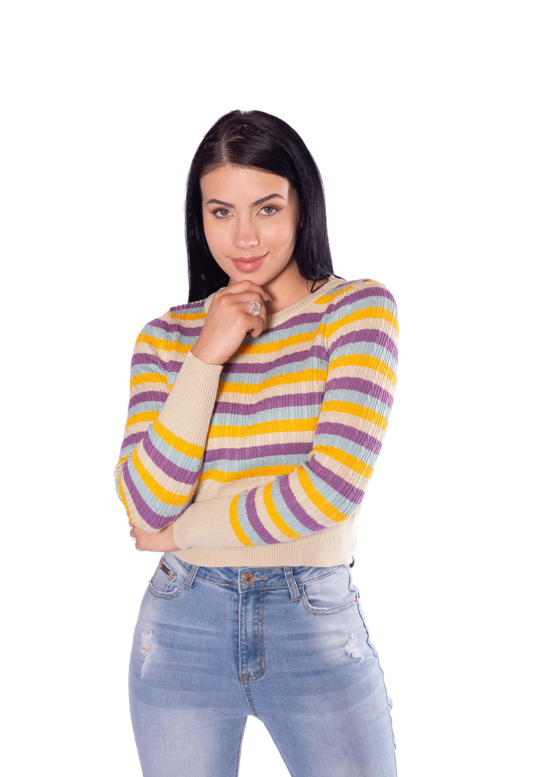 Sweater Rayas Para Mujer