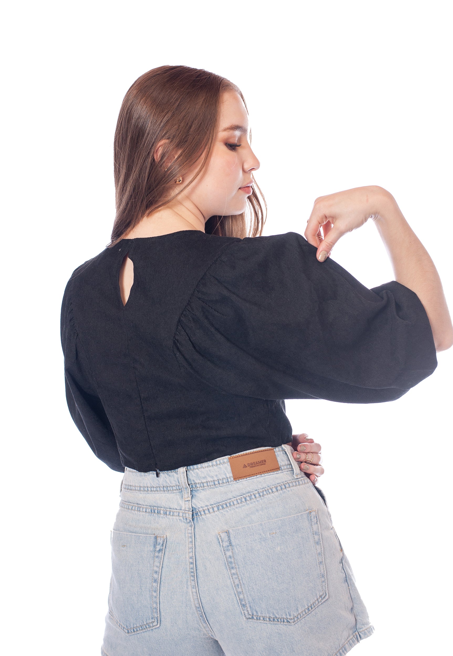 Blusa Globo Negro Para Mujer