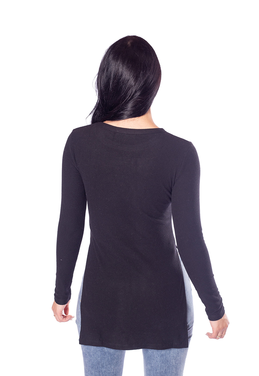 Maxi Camiseta Negro Para Mujer