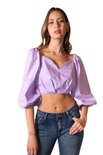 Cargar imagen en el visor de la galería, Blusa Cropped Manga Globo Para Mujer
