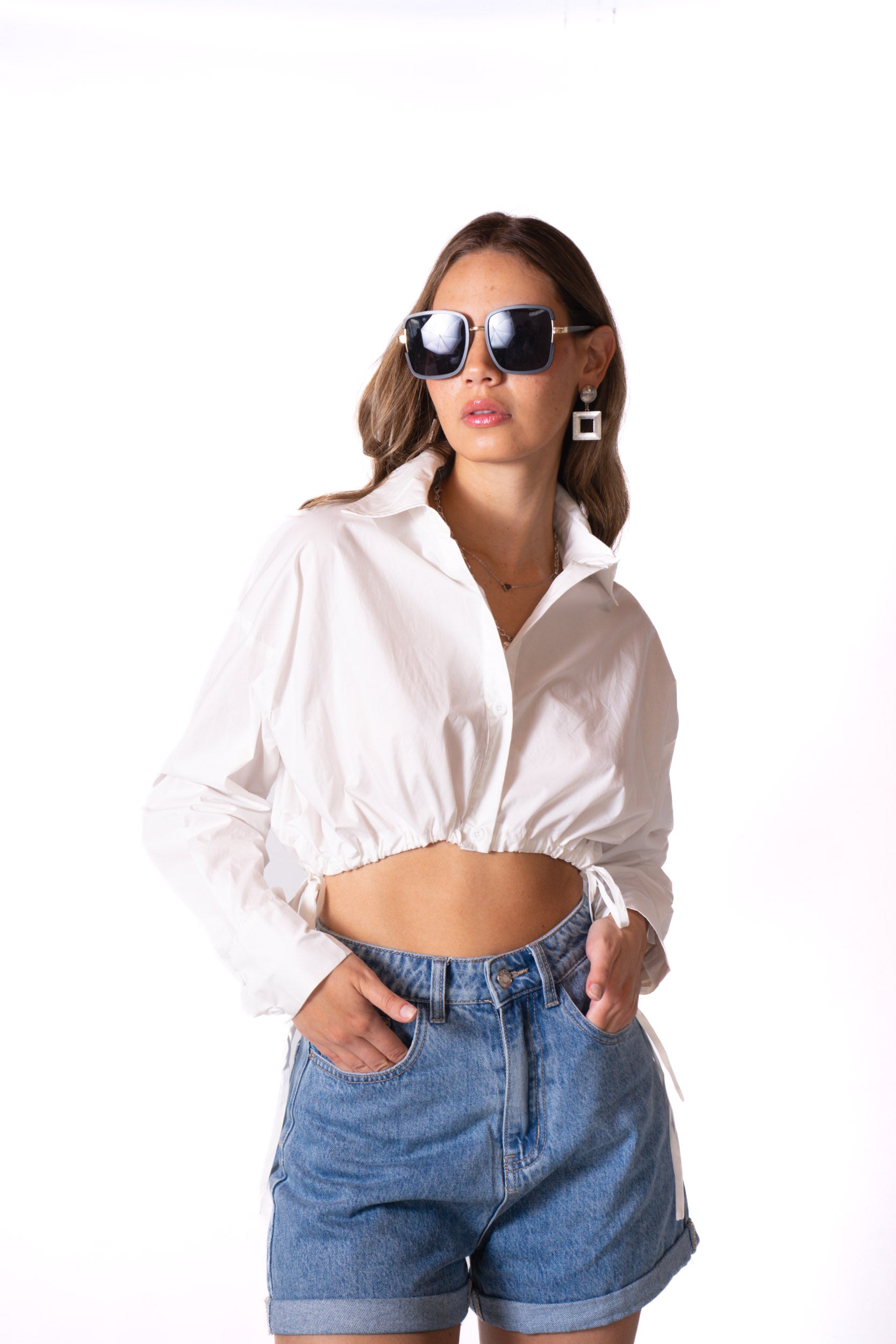 Camisa Cropped Para Mujer