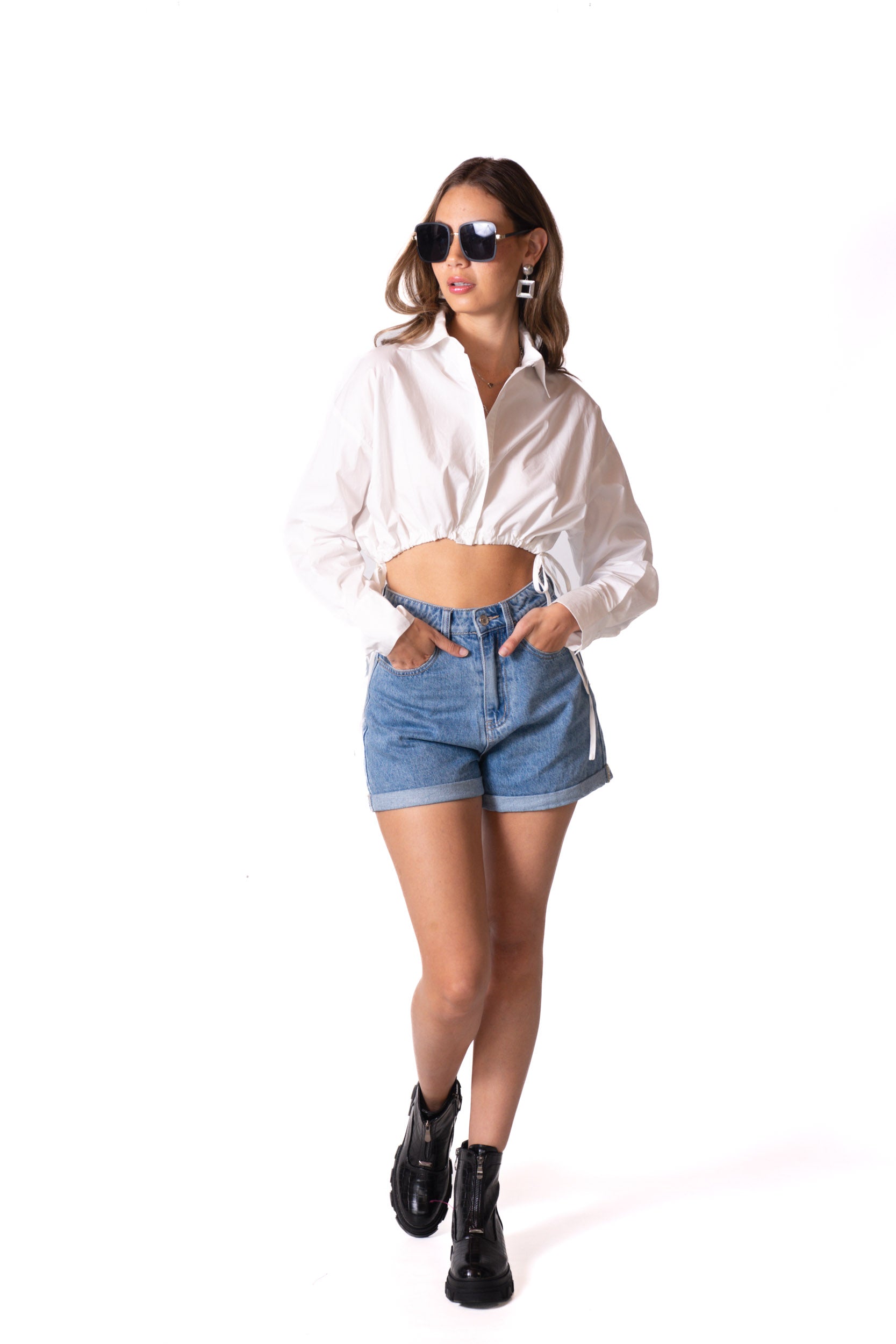 Camisa Cropped Para Mujer