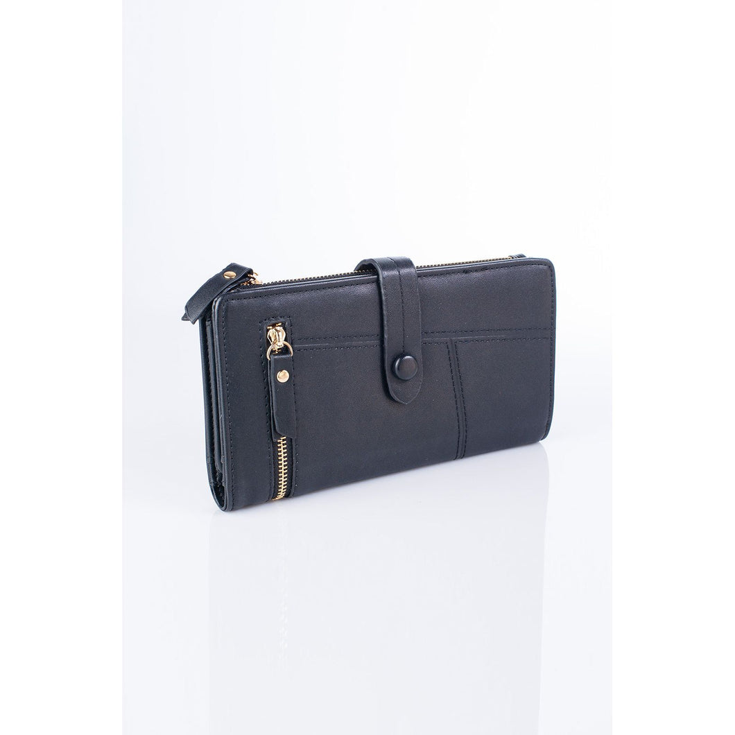 Billetera Horizontal Negro Para Mujer